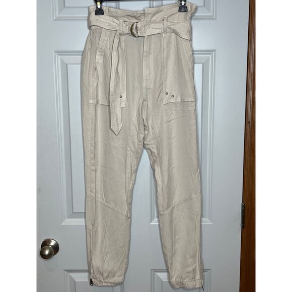 Revolve x Pam & Gela NEW Paperbag Waist Pant Jogger Wheat Color Size P Or XS - Picture 2 of 10